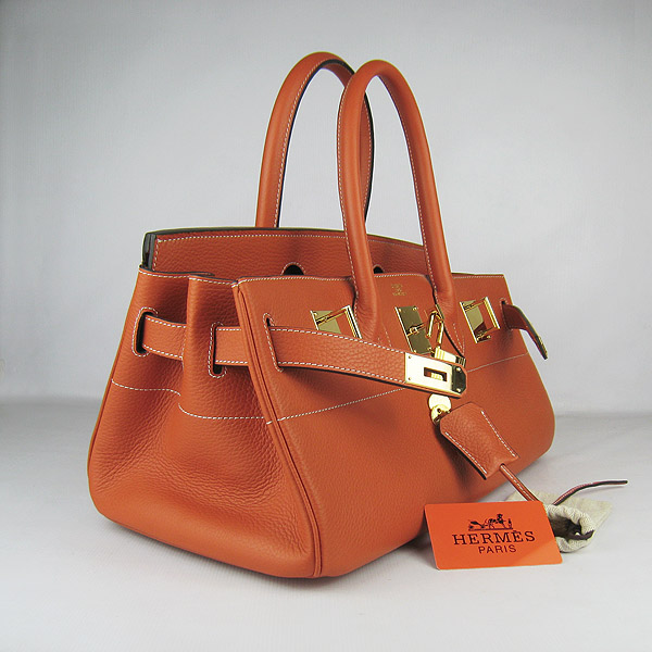 Cheap Hermes Birkin 42cm Replica Togo Leather Bag Orange 6109